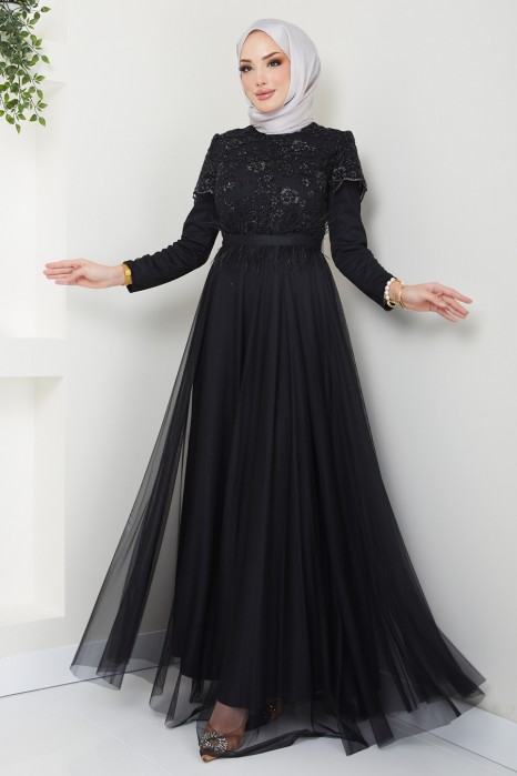 BLACK EVENING DRESS